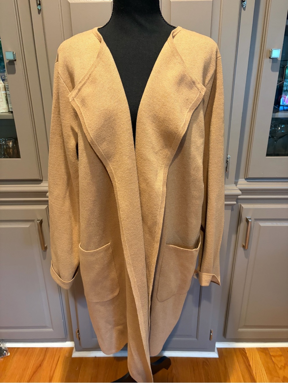 J. Crew Camel Open-Front Pocket Cardigan